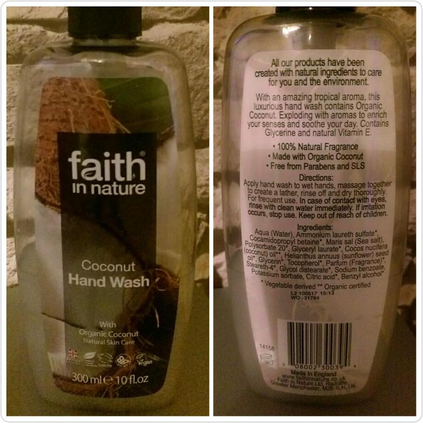 faith in nature coconut natural hand wash review by Helen's Journey
