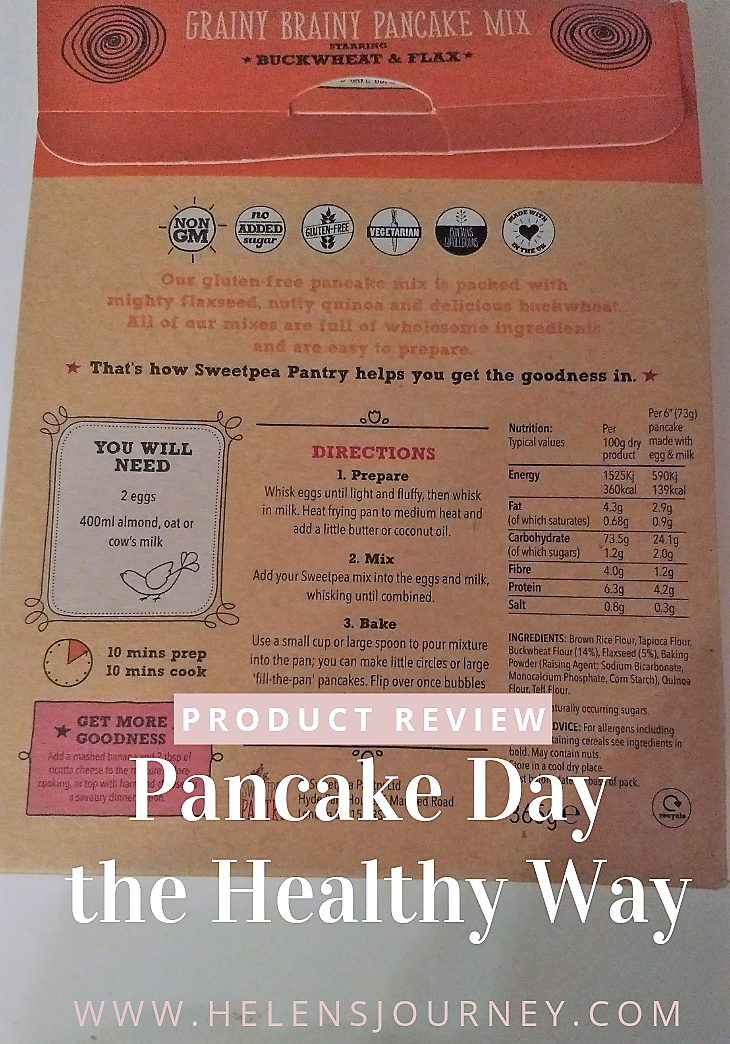 PANCAKE DAY THE HEALTHY WAY - product review of gluten free and vegan pancakes by Helen's Journey Blog www.helensjourney.com